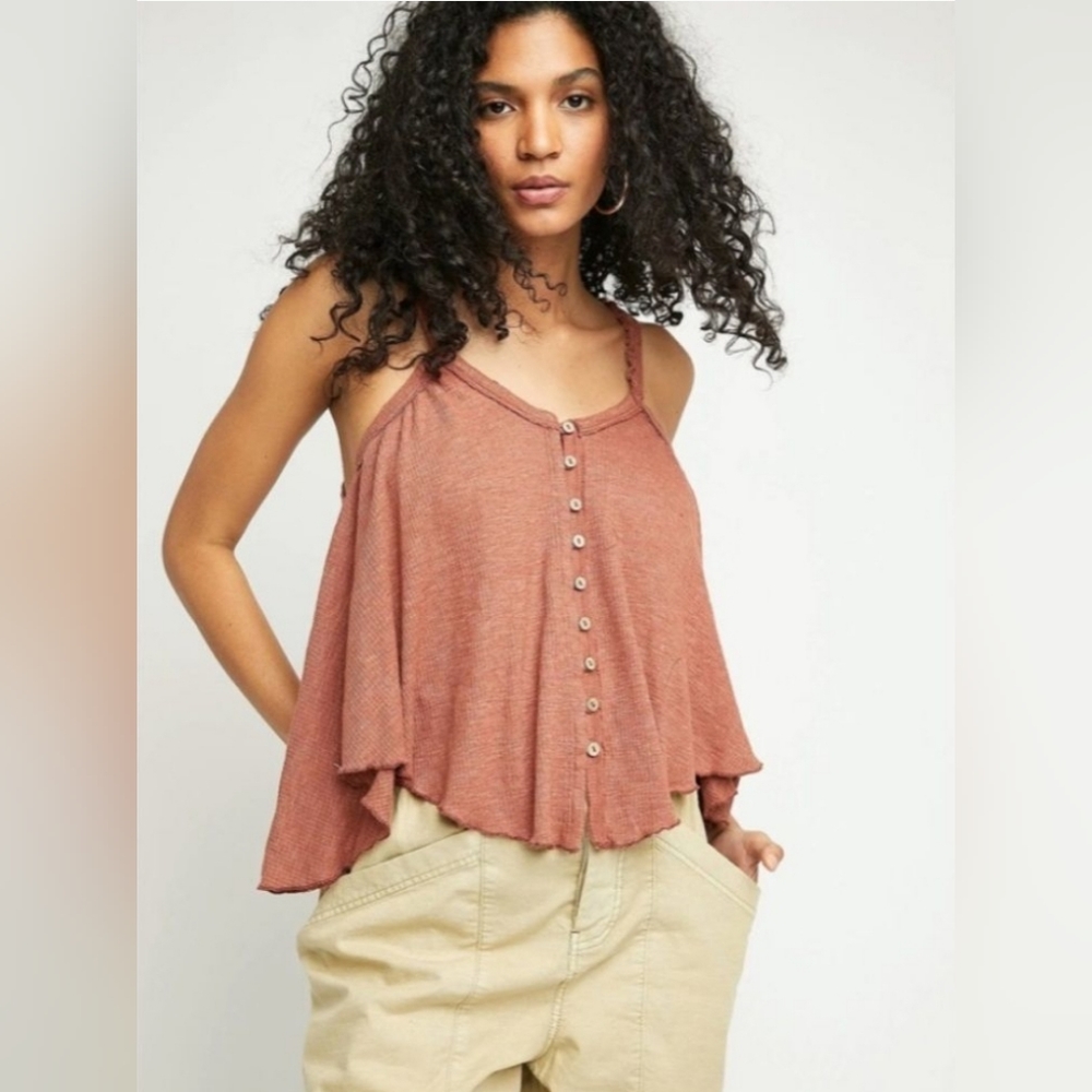 Free People We the Free Dream Weaver Flowy Tank Top in Rosette Pink